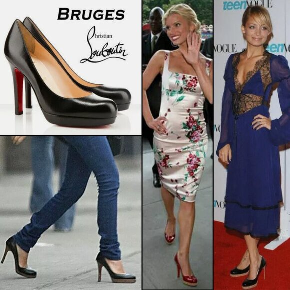 Christian Louboutin 36 Bruges Brown Suede Cork Platform Simple Pumps - Picture 3 of 11